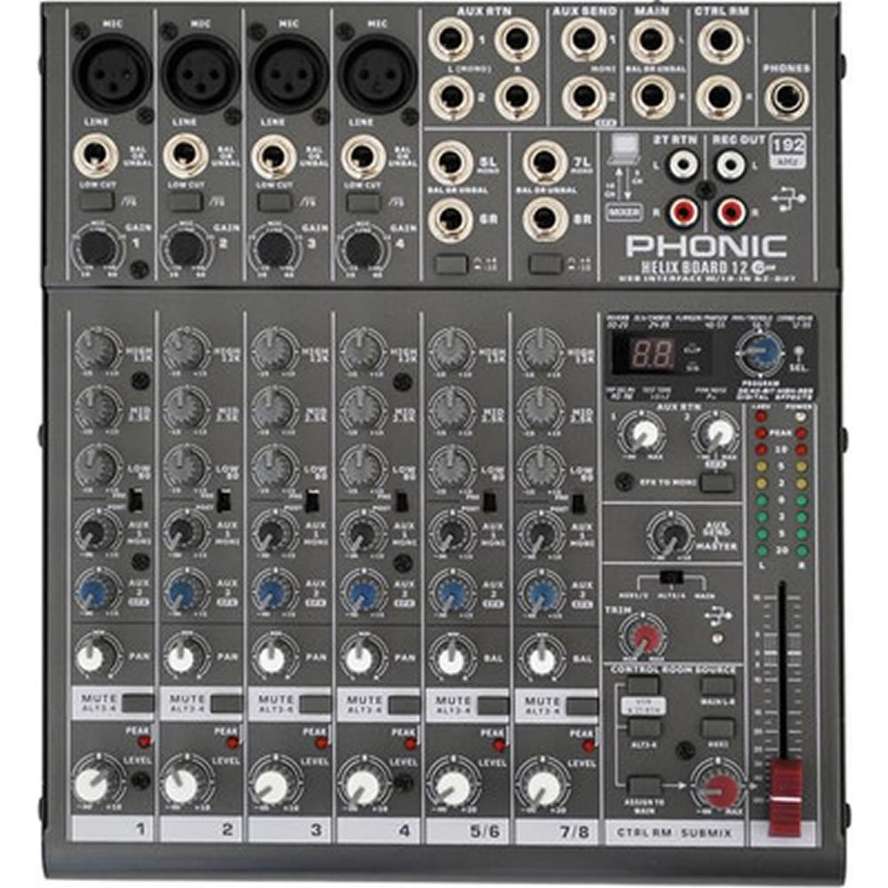 Phonic Helix Board 12 Plus 12-Input Mixer with DFX and USB 2.0 Interface
