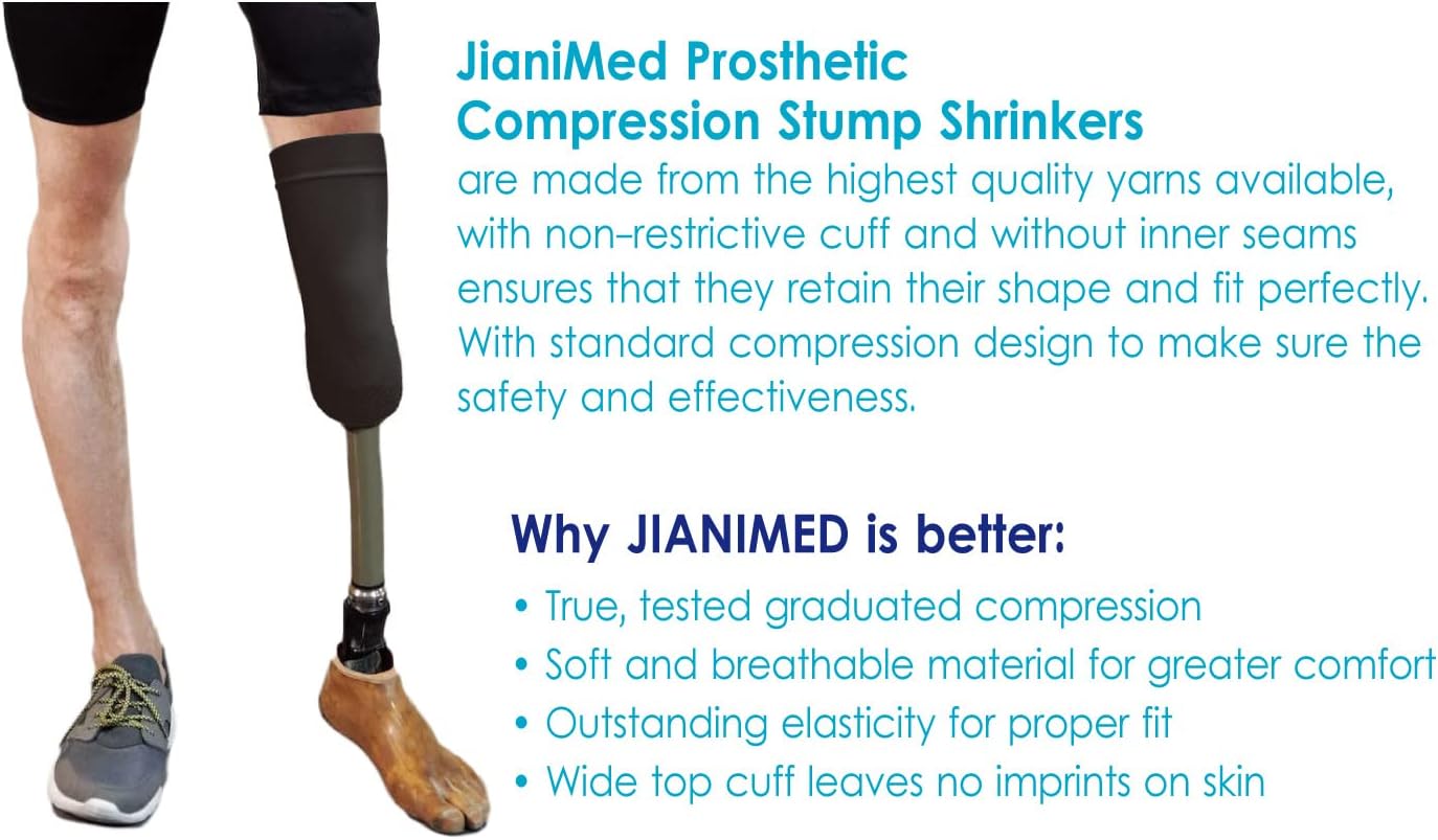 Prosthetic Stump Shrinkers – Below Knee, 40cm, Compression, Amputee Socks, 20-30, Daily use, Taiwan Excellence 2XL