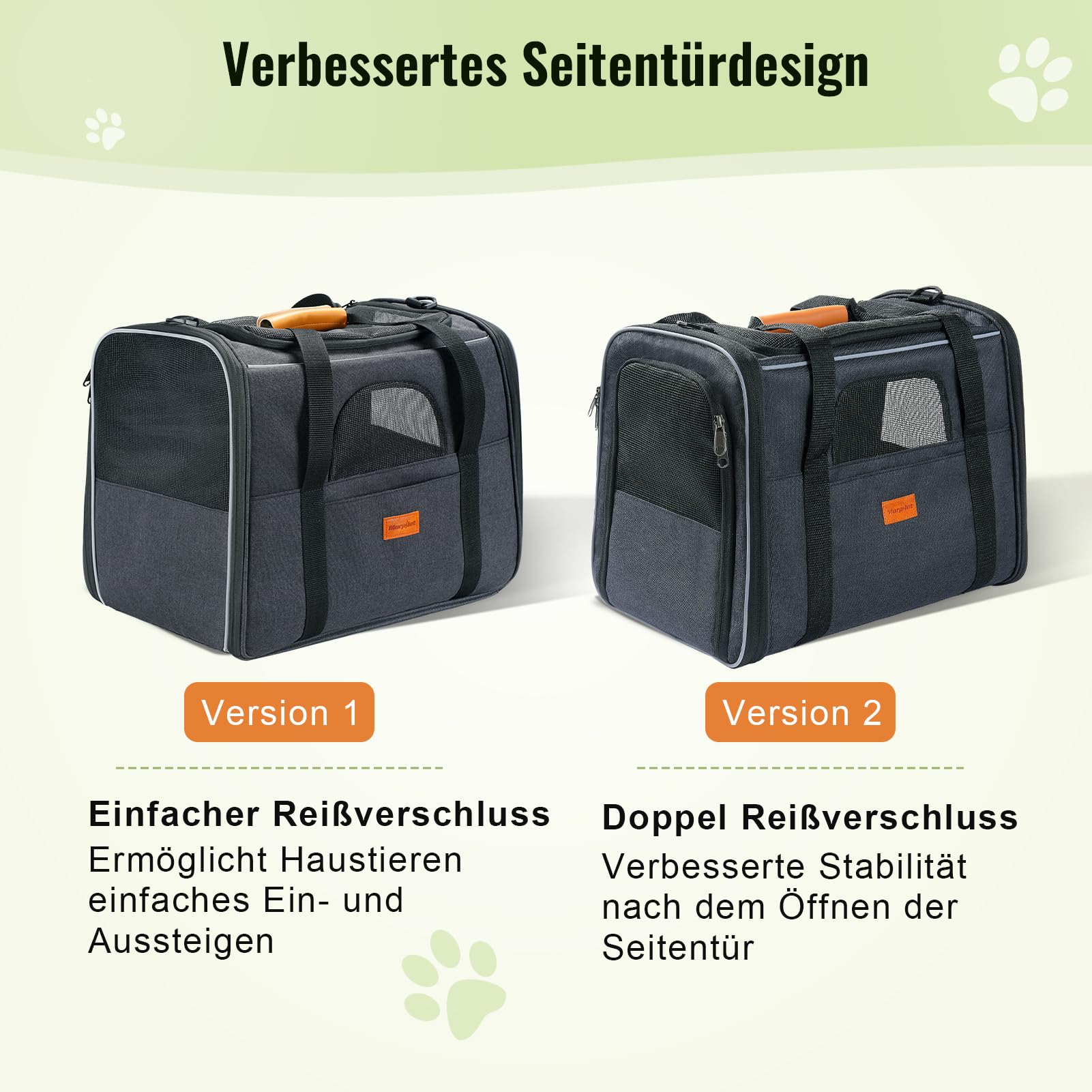 Morpilot Katzentransportbox für große Katzen und Welpen Katzenbox Hundetasche mit Sicherheit Reißverschlüsse Faltbare Schale, Transportbox Katze Hunde für Der Gang zum Tierarzt
