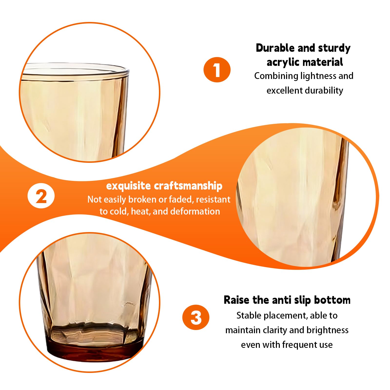 Juego de 6 vasos de 500 ml, multicolor, de acrílico, 6 colores, para el hogar y la gastronomía, vasos de zumo, vasos de bebida, vasos de cocina, 6 unidades