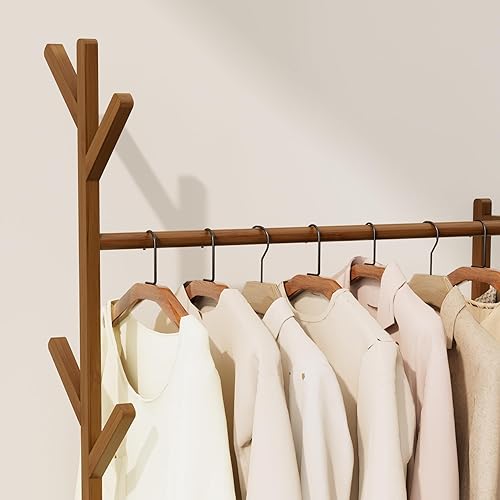 Miniatura 6 de Perchero Colgante Mejorado Perchero de Ropa con Cajones, Percheros de Ropa Gruesos Sólidos con Estantes, Armario de 27.6 Pulgadas de Ancho con