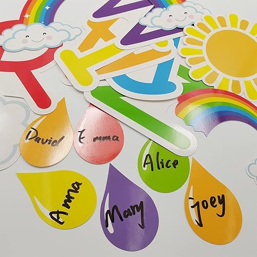 Miniatura 4 de Recortes motivacionales de tablón de anuncios de arcoíris, decoración inspiradora de aula con texto en inglés We are a Rainbow of Posibilitys para