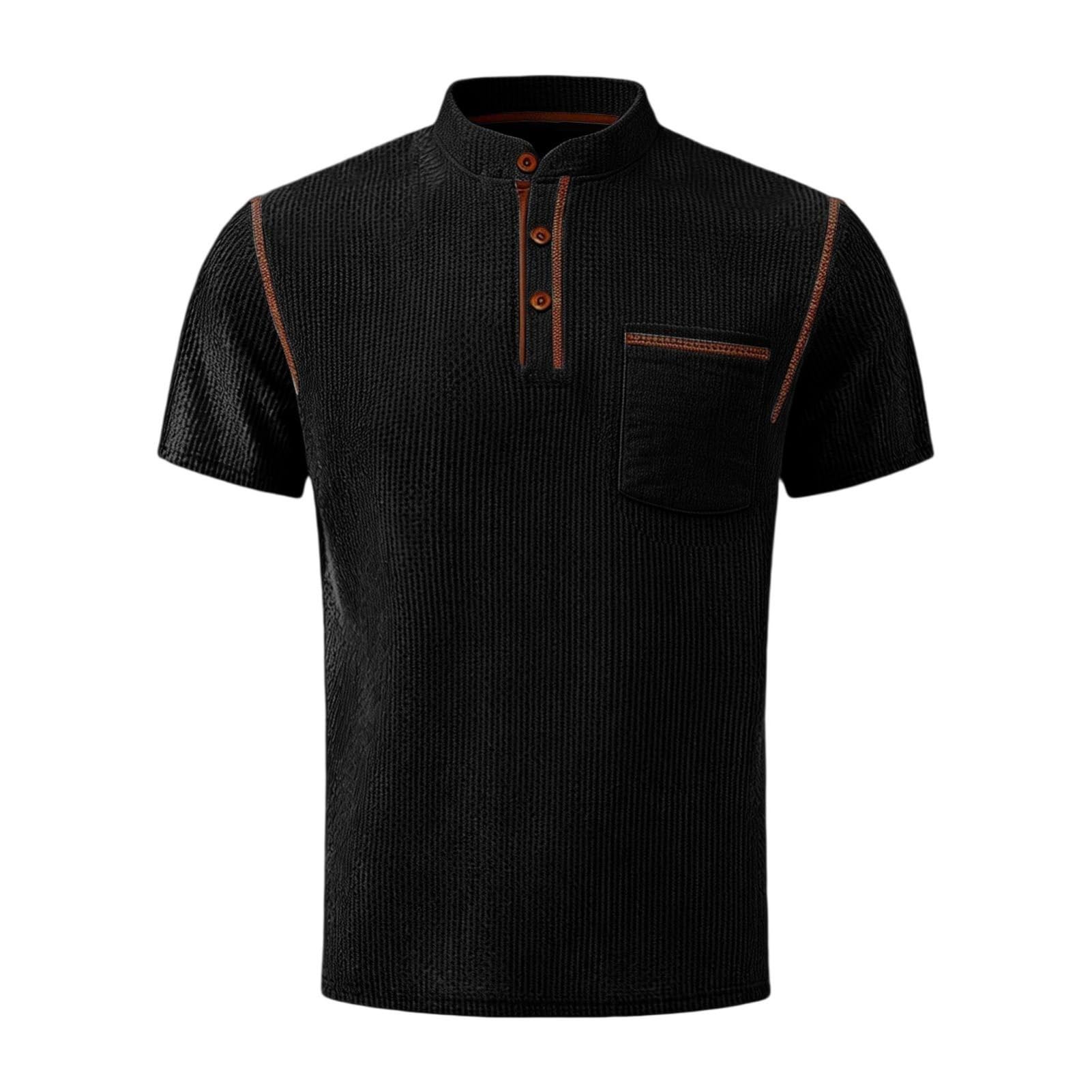 Męska koszulka polo z litego jedwabiu lodowego z krótkim rękawem slim fit do biura podróży weekendowych na co dzień