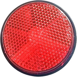 Reflector Redondo for Coches, Camiones, Motocicletas, Bicicletas, Tractores, remolques, refracción Reflectante Nocturna, Naranja, Rojo, Blanco y Azul (Color : Red)