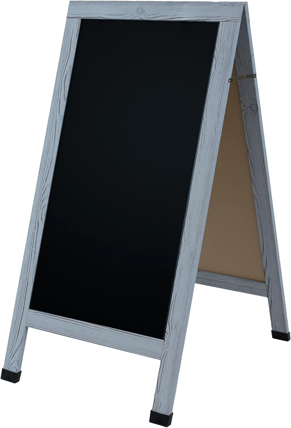 Sunnydaze Magnetic A-Frame Chalkboard Sign - Chalk Sandwich Board Sidewalk Sign - 48" x 24" - Graywashed