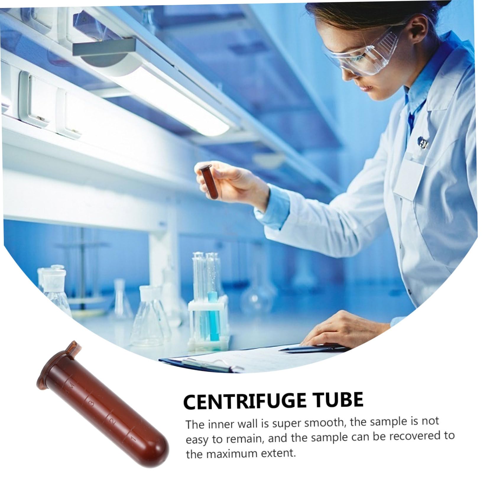 Alipis 300pezzi Provetta Da Centrifuga Graduata Da Marrone Per Test Forniture Mediche Resistente Chimico e Termico Facile Aprire e Chiudere