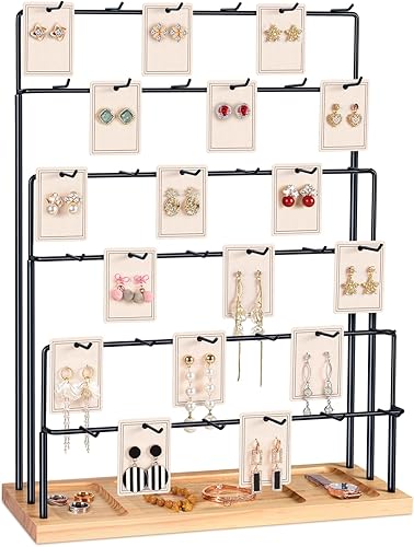 Organizador para aretes, soporte para joyas, 36 ganchos para vender tarjetas de aretes, pulseras, llaveros, anillos, collares