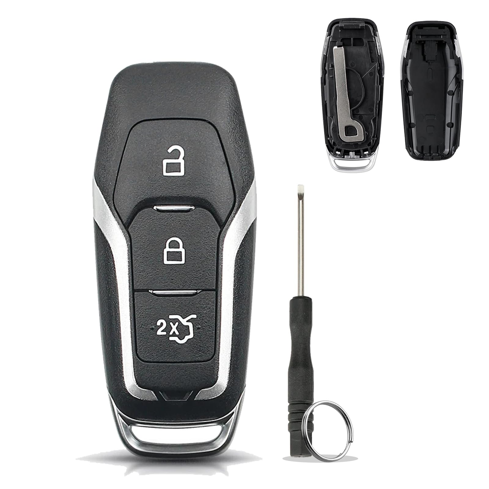 3 buttons For Ford Key Fob Cover For 2015 Ford Mondeo Key Fob Cover Case casing Replacement For Ford Edge Galaxy S Max Mustang Car Key Fob Case