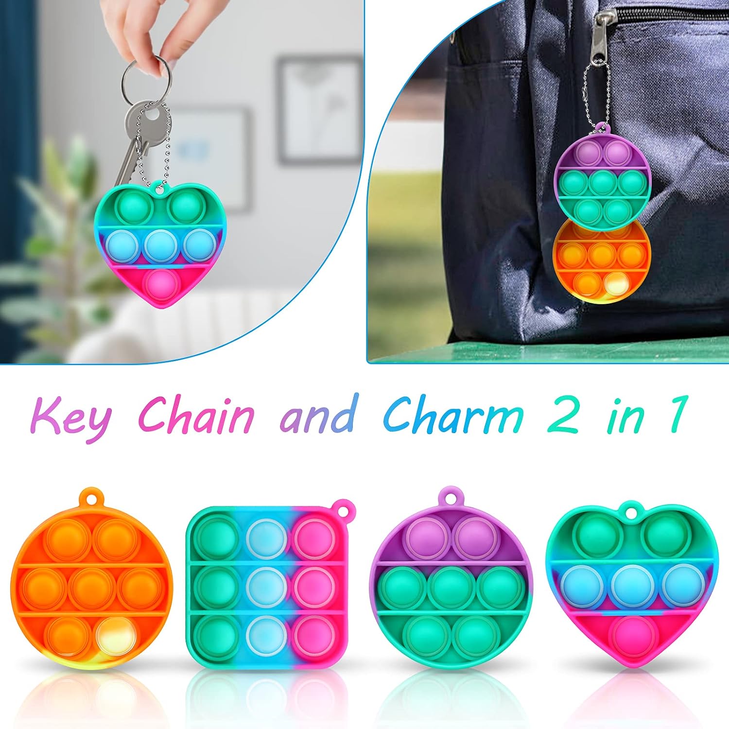 Mini Push Pop Sensory Fidget Toy,Children's Day Gift, 4Pcs