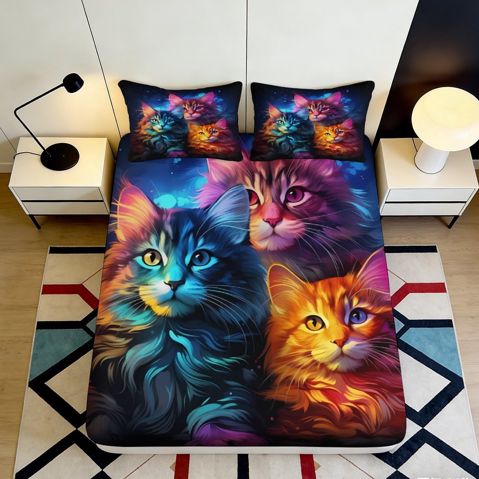 3D Printed Peacock Pattern Fitted Sheet Microfiber Deep Pocket Elastic Hem Peacock Mattress Fitted Cover for Bedroom 140x200x25cm