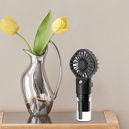 Miniatura 3 de Ronyme Ventilador de mano, ventilador personal, ventilador silencioso de 4 modos de velocidad, mini ventilador compacto, humidificador, rociador,