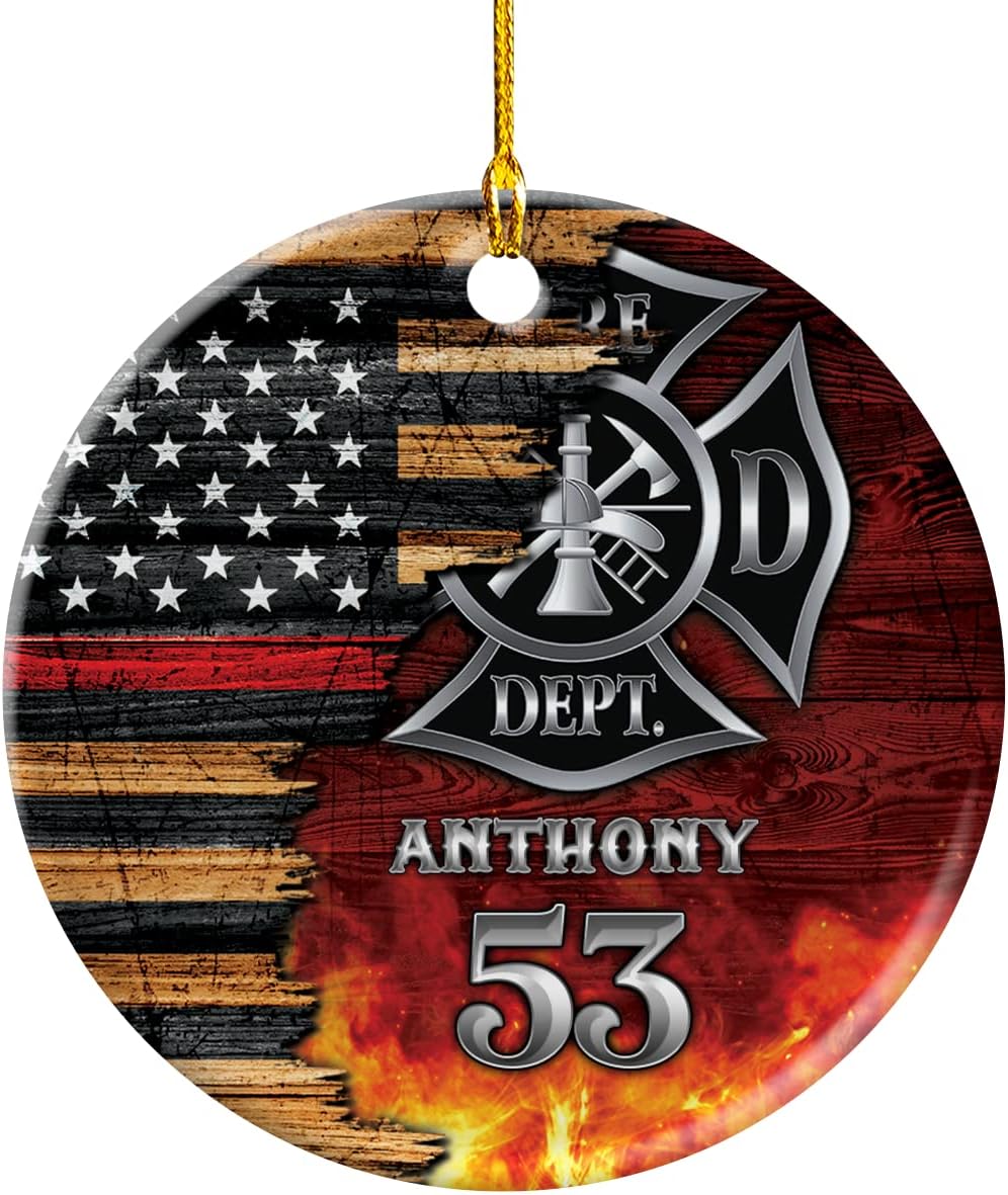wowcugi Firefighter Ornaments Personalized Gifts for