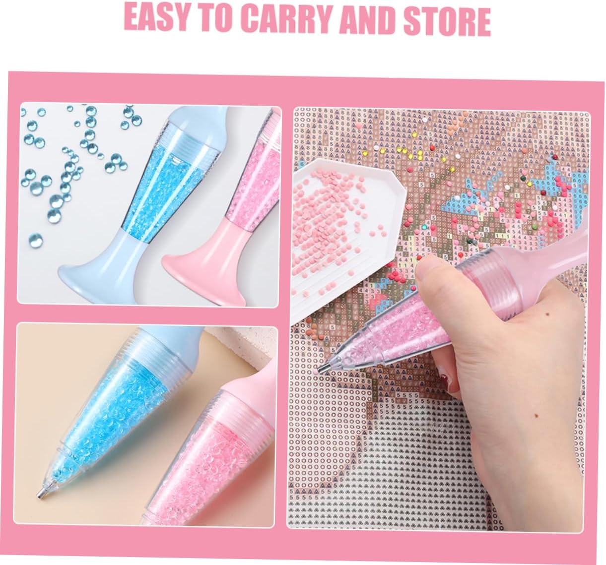 GOOHOCHY Art Dotting Pen Set 4PCS Flower Pot Shaped Drill Pens for DIY Crafts Bead Dispenser Tools Nail Art Ergonomic Grip for Easy Use