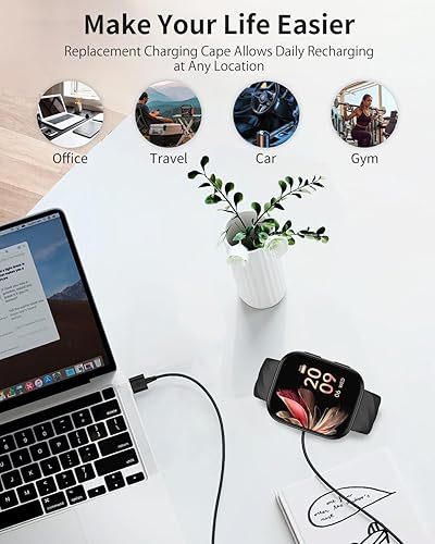 Miniatura 7 de Paquete de 2 Cargador de reloj inteligente para LODIMEKE IDW26 3.3 pies39.4 in 2 pines USB Cable de carga magnético portátil para LODIMEKE IDW26