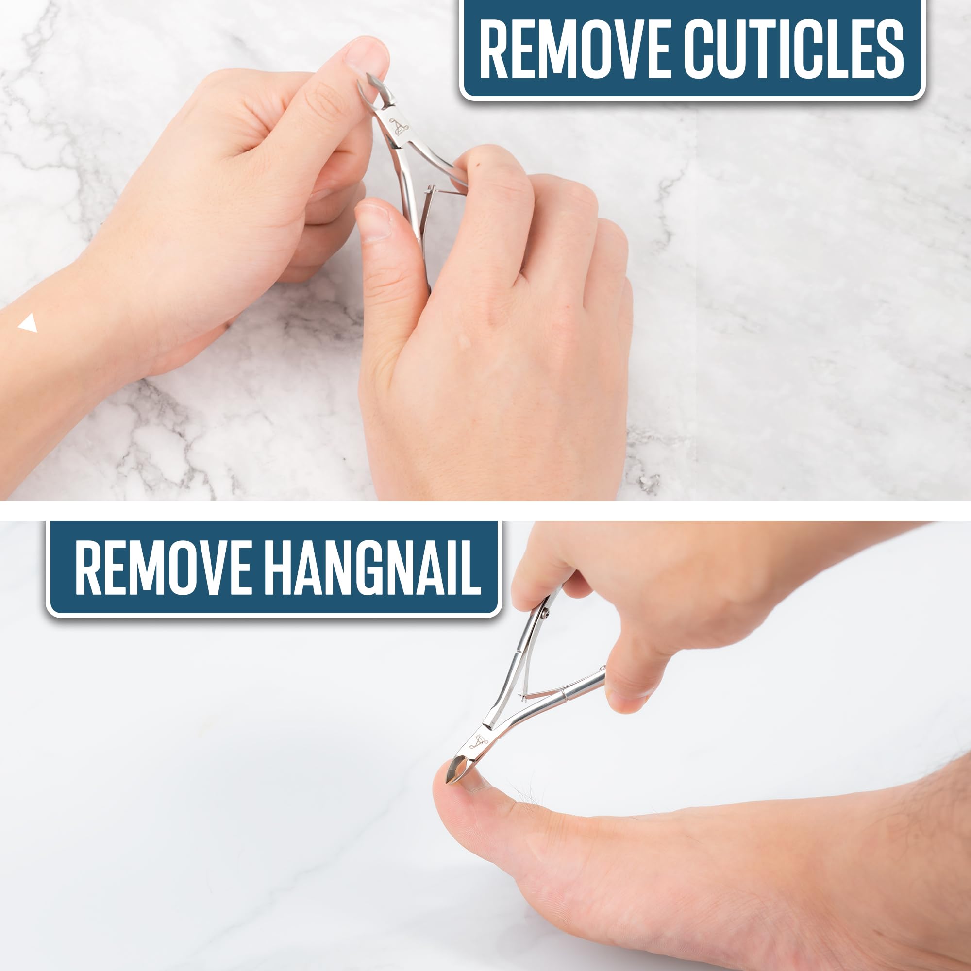 Taglia Cuticole Professionale in Acciaio Inossidabile - Tronchesino per Cuticole con Lama Affilata da 0,25 Pollici, Manico Ergonomico e Leggero, Strumento per Manicure e Pedicure (Argento)