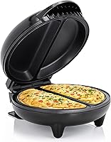 Elite Gourmet EOM205 Omelet Maker - Non-Stick Dual 6.5" Frittata & Snack Pocket Maker, Stainless Steel