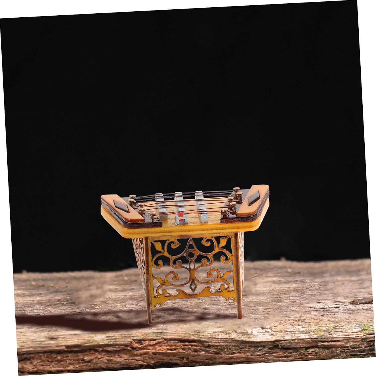 Holibanna 1set Desktop Dulcimer Model Decor Miniature Yangqin Instrument for Home Decoration Unique Design Material