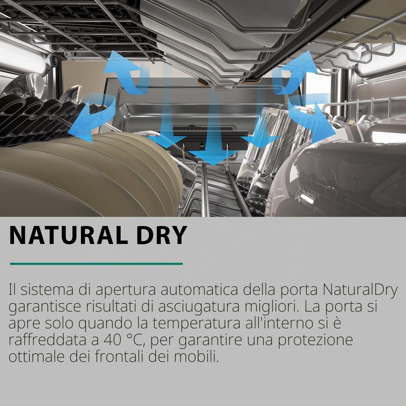 Bauknecht B7U HS51 X Lavastoviglie sottopiano/60 CM/15 Su misura/PowerClean Pro-Efficaci ugelli ad alta pressione/Natural Dry-Automatic Porte Apertura Migliore Asciugatura/MaxiSpace-Più Interno