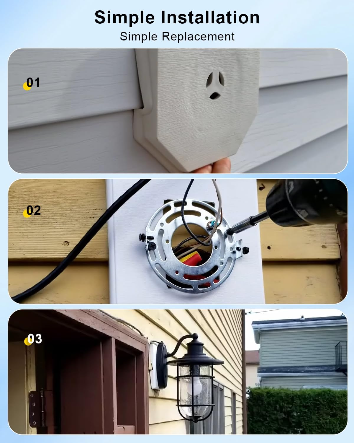 Siding Mounting Block Fit for 1/2 Inch Lap Double and 4 Inch, Vinyl Siding Wall Plate for Outdoor Light Great Appearance