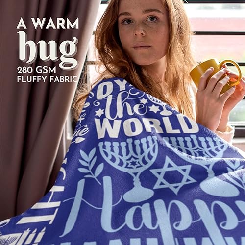 Miniatura 3 de InnoBeta Regalos de Hanukkah, manta de Hannukah para niños, mujeres y hombres, regalos para vacaciones judías de Janucá para niños, amigos,