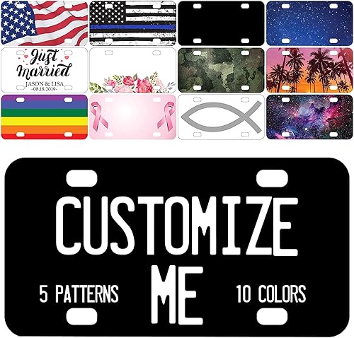 Miniatura 7 de Placa de matrícula personalizada para bicicletas, bicicletas y carritos de golf, 6 x 3 pulgadas, con texto en inglés Your Text Here, placas de