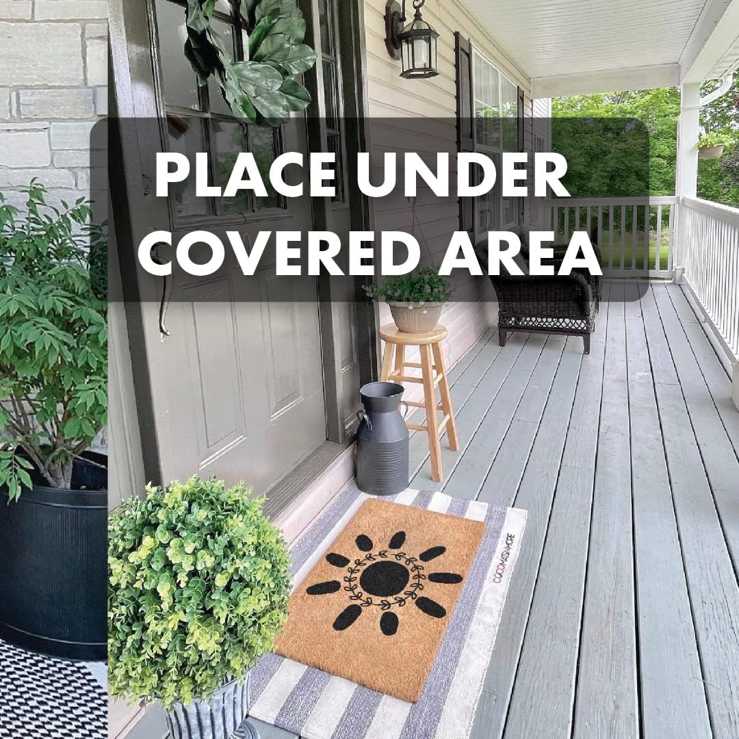 COCO MATS 'N MORE Spring Coir Doormat – Durable Coir Door Mat with Vinyl Backing, Stylish Outdoor Mat for Entryway, Porch Mat, and Front Door Mat (|18" X 30" | Leaves Pattern| Made in USA)