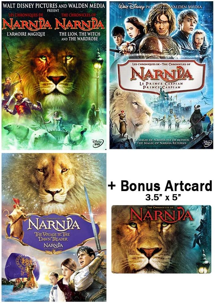 The Chronicles of Narnia: Complete Movie Trilogy DVD Collection (The Lion, the Witch and the Wardrobe / Prince Caspian / Voyage of the Dawn Treader) + Bonus Art Card