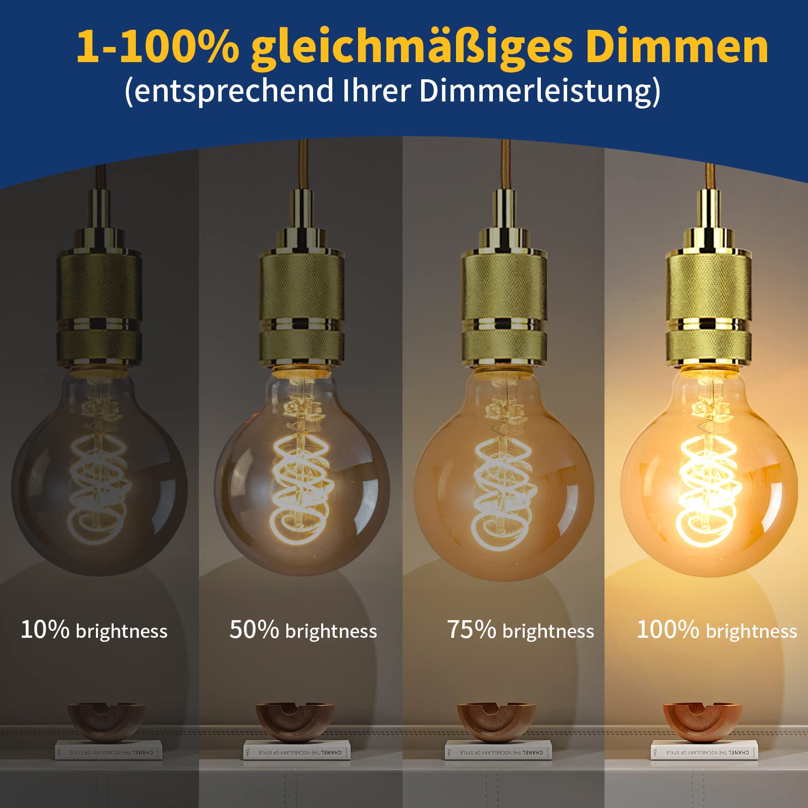 NUODIFAN Edison Vintage Glühbirne E27, Dimmbar Led Retro 5W LED Lampe Warmweiß 2700K Led Leuchtmittel Glühbirne E27 Ideal für Nostalgie und Retro Beleuchtung im Haus Café Bar 3 Stück (Packung mit 2)
