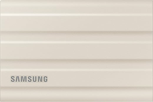 Samsung T7 Shield 2TB USB 3.2 Gen 2 (10Gbps), IP65 Rated, Speeds Upto 1050 MB/s, External Solid State Drive (Portable SSD) Beige (MU-PE2T0K)