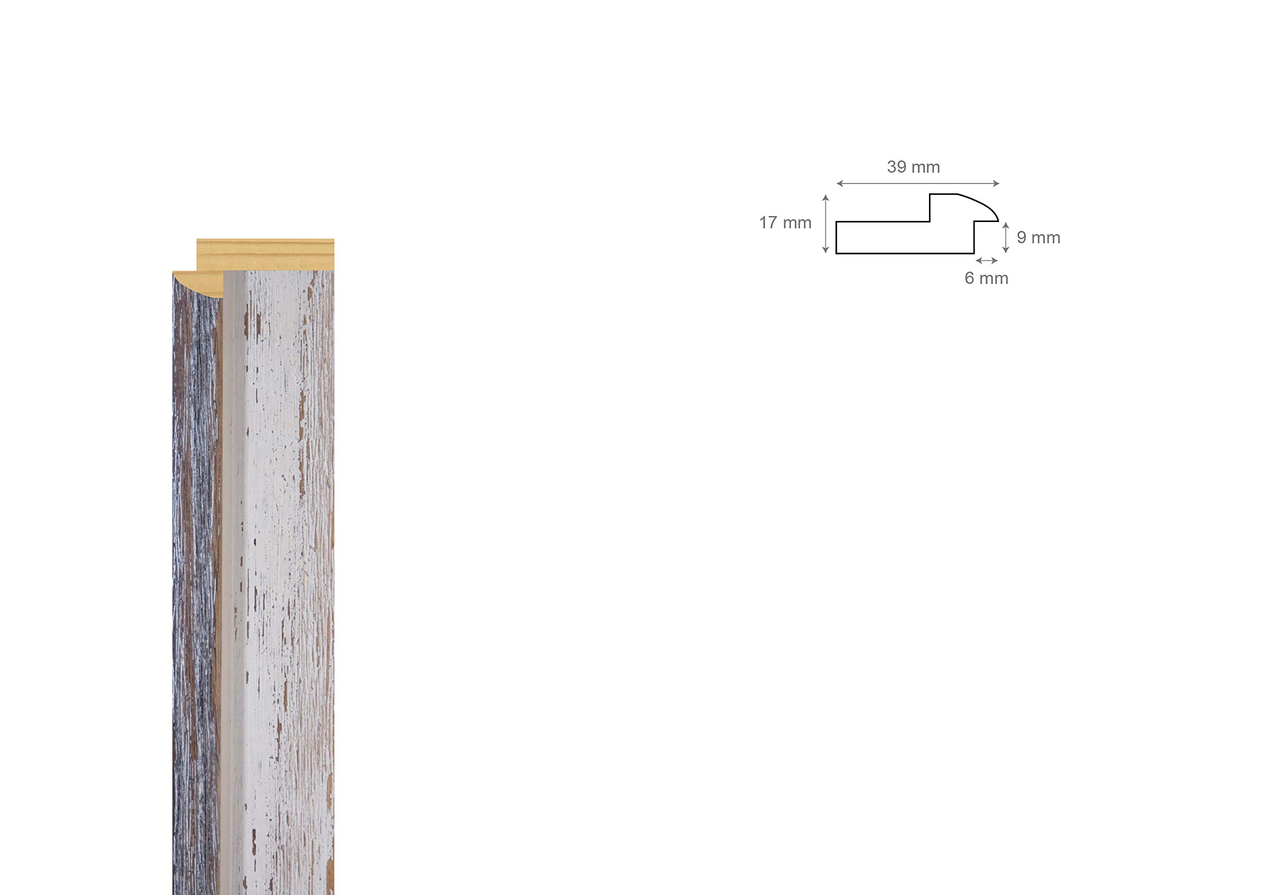 Wallazz Cornice Portafoto in Legno Pregiato - Made in Italy - Vetro Sintetico Infrangibile Crilex - Disponibile in Diverse Varianti - Design Italiano e Qualità Artigianale, 40x60cm Bianco