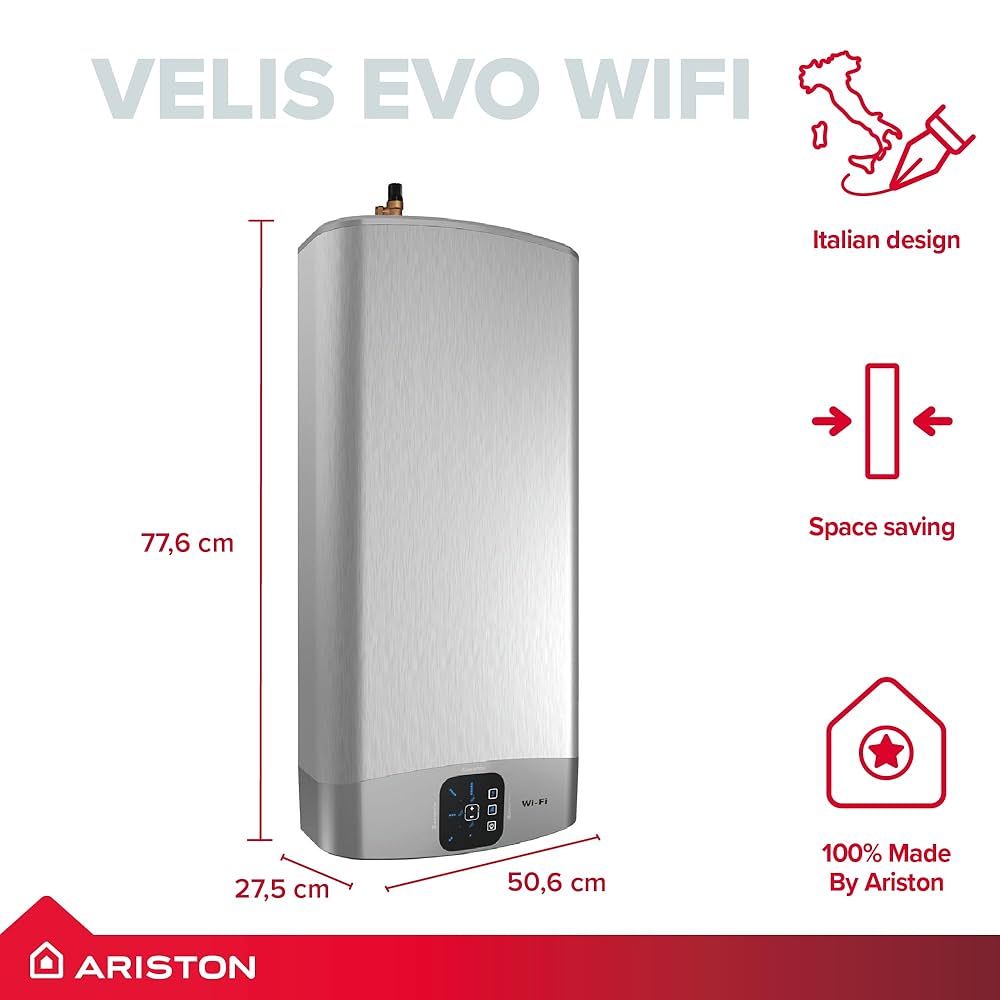 Ariston ANDRIS R 15 L Undersink Electric Water Heater, 3kW, Control Unit, B Class ErP Rating, Economy "E" Setting, Manufactured To Be Installed In UK - 3100834