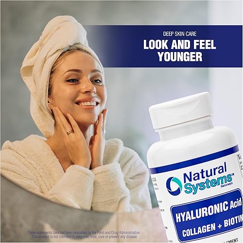 Miniatura 3 de Natural Systems - 60 cápsulas de ácido hialurónico más colágeno y biotina - Cápsulas de ácido hialurónico para una mayor absorción, suplemento de