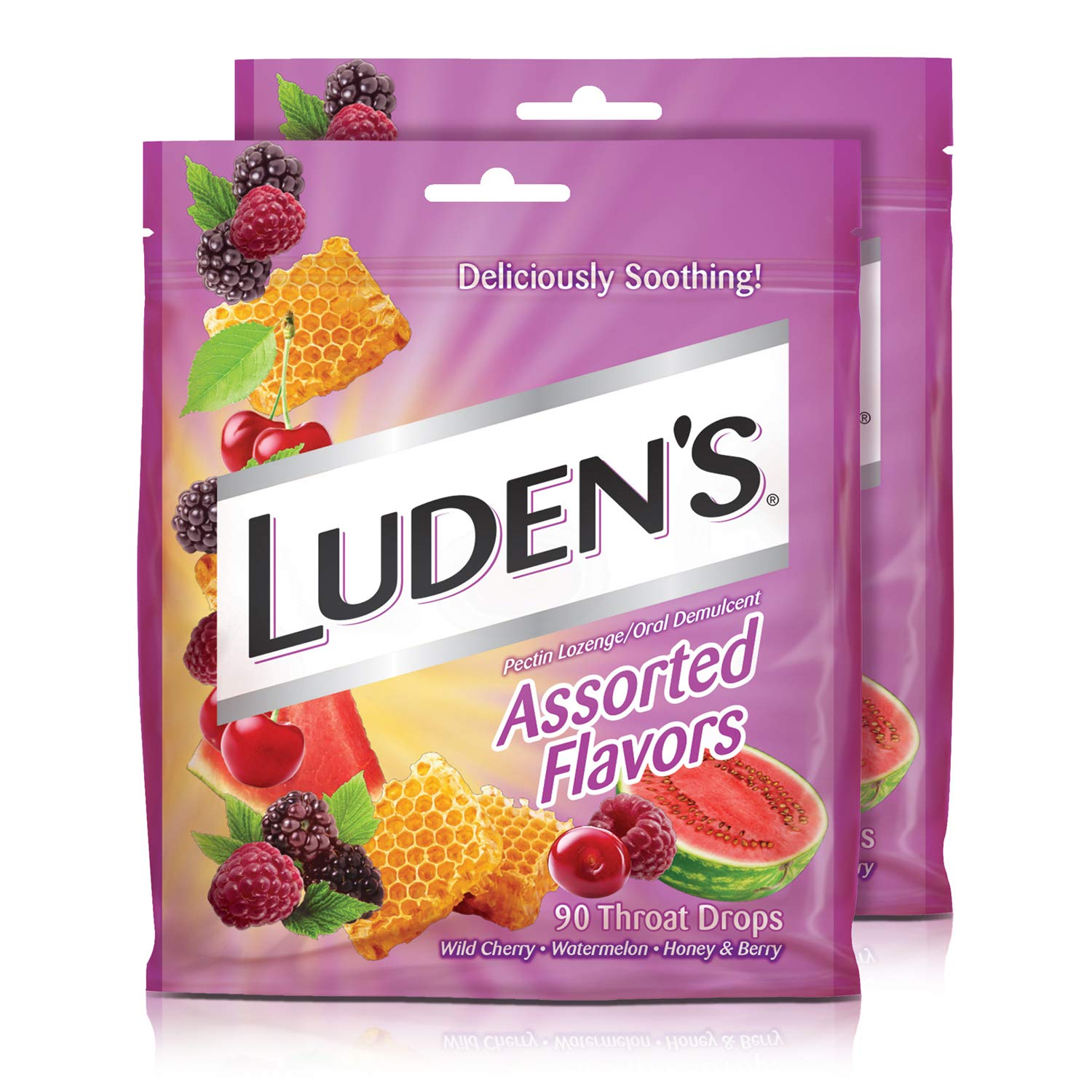 Wild Cherry & Assorted Flavors Throat Drops | 90 Drops | 2 Bags, 90 Count (Pack of 2)