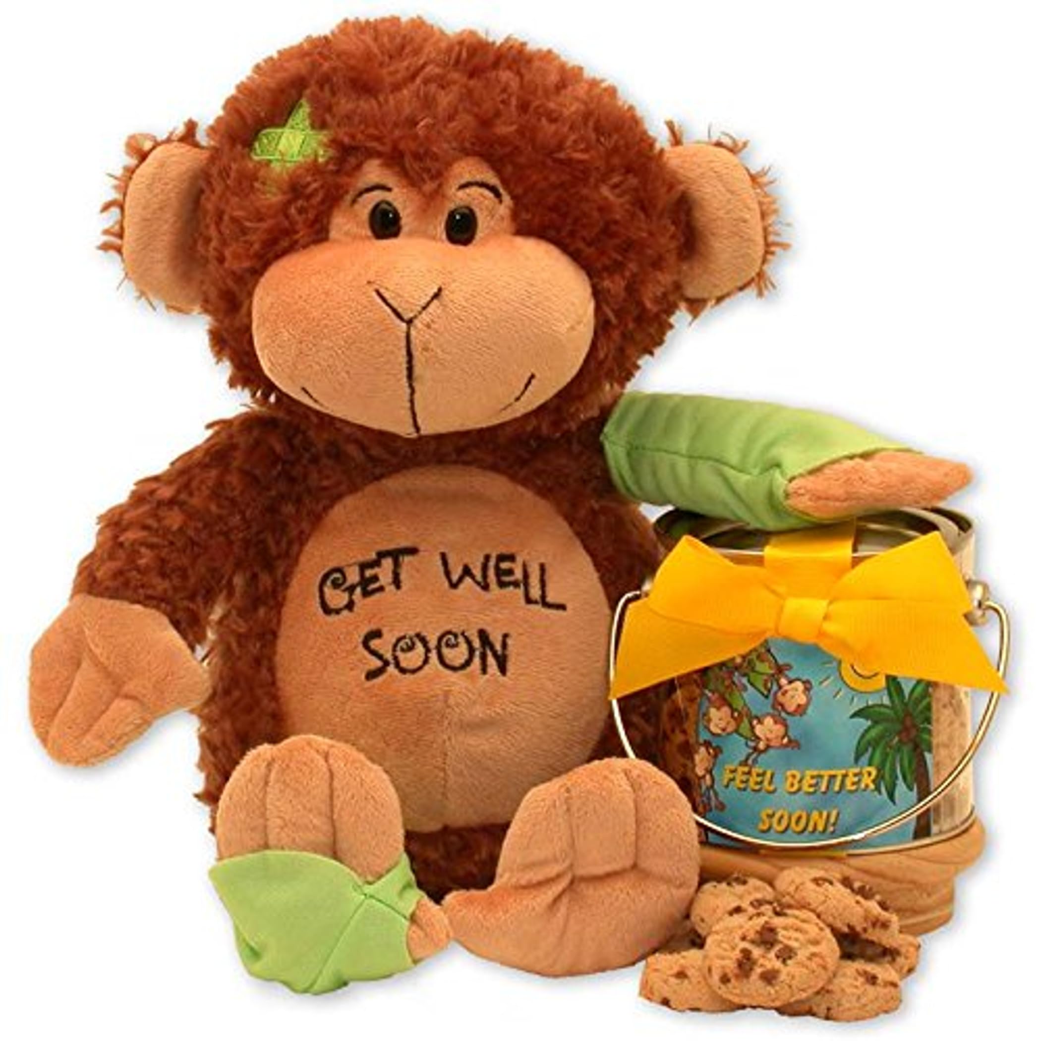 Gift Basket Drop Shipping Cubeta de mono y galletas Friend on the Mend