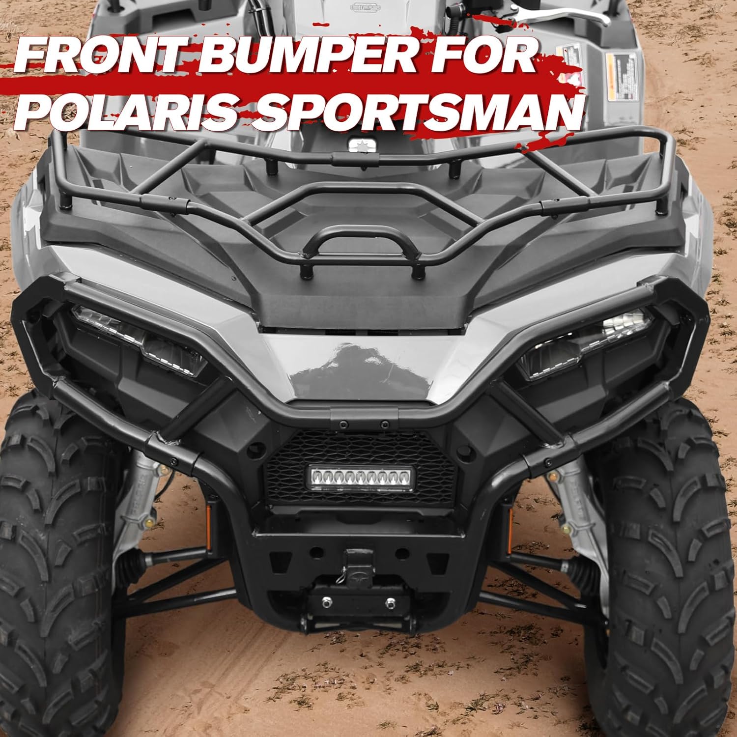 A & UTV PRO Front Bumper for Polaris Sportsman 570 450H.O. 2021 2022 2023 2024 2025, Heavy Duty Combined Front Trail Brushguard Bumper Protector Accessories, Sturdy Steel Tube, Replace OEM # 2884844