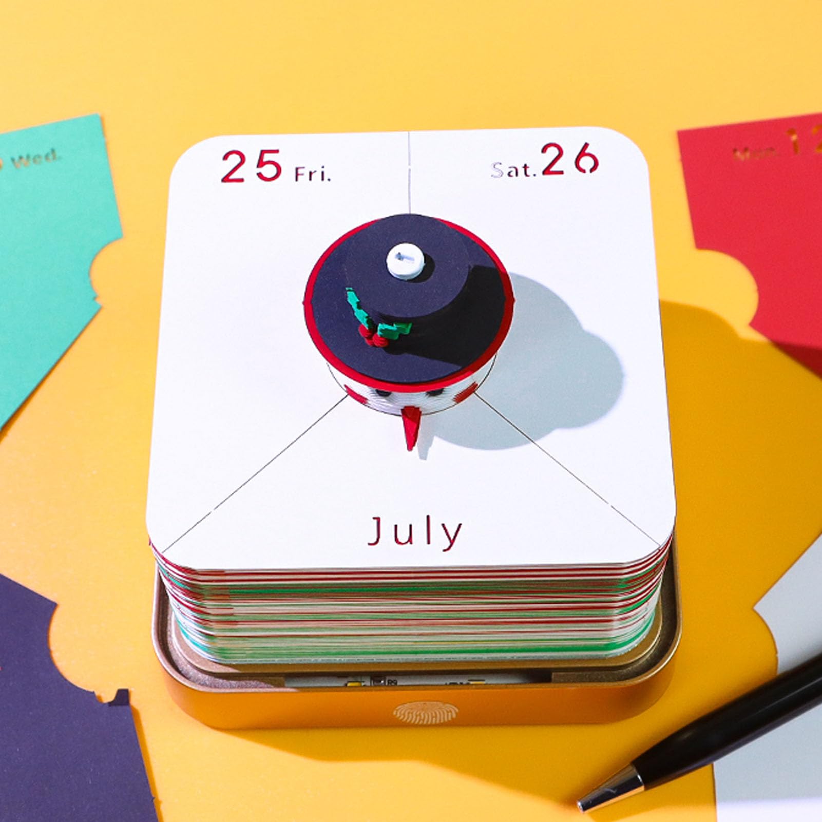 VBESTLIFE 3D -Kalender 2026, Snowman Time Stück Schreibtisch Kalender, Reißen Sie 3D -Memo -Pad, Papierskulptur Kreativer Notizblock für Geburtstags Weihnachtsgeschenke