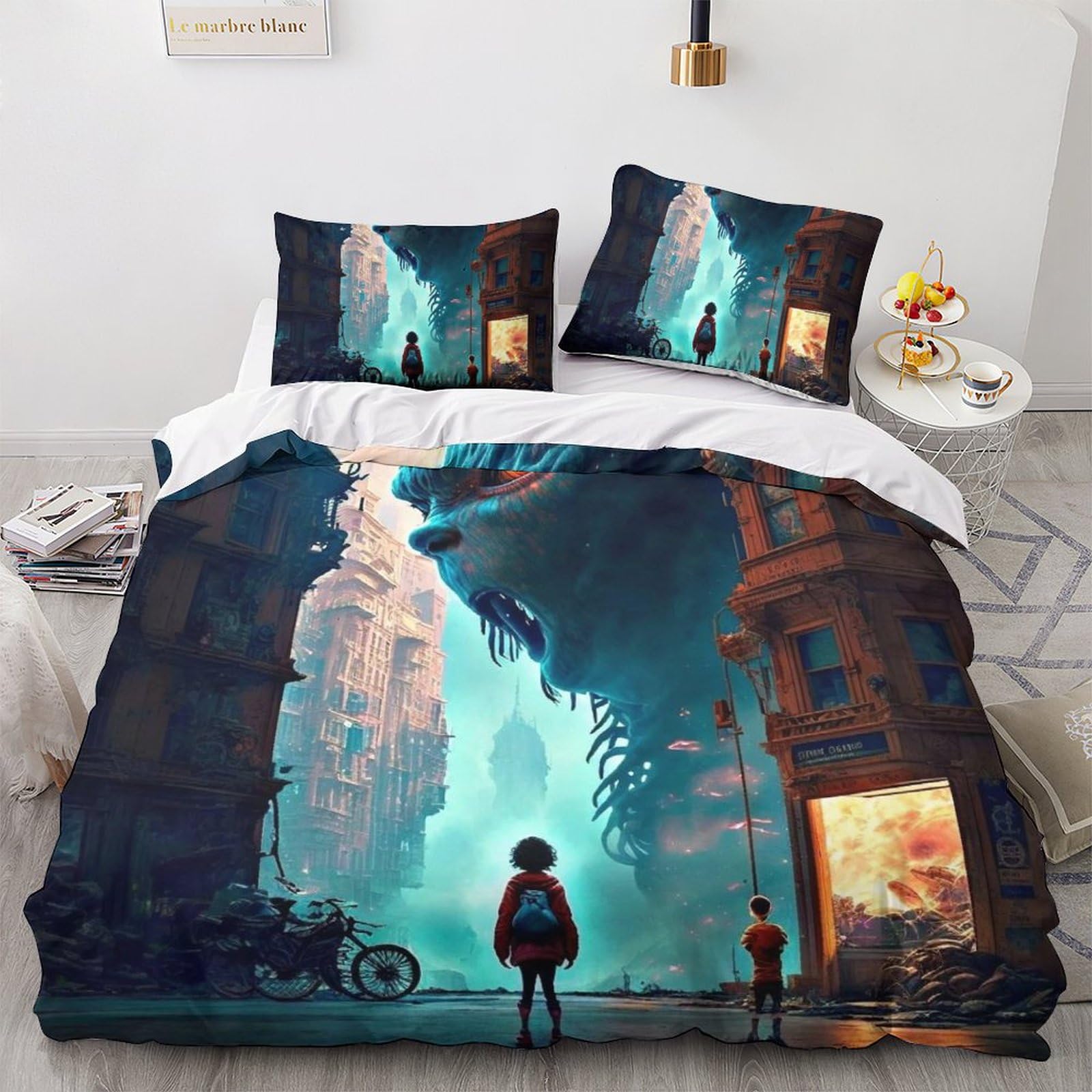 Housse de couette enfant microfibre Huge Monster lit King avec zip fluide