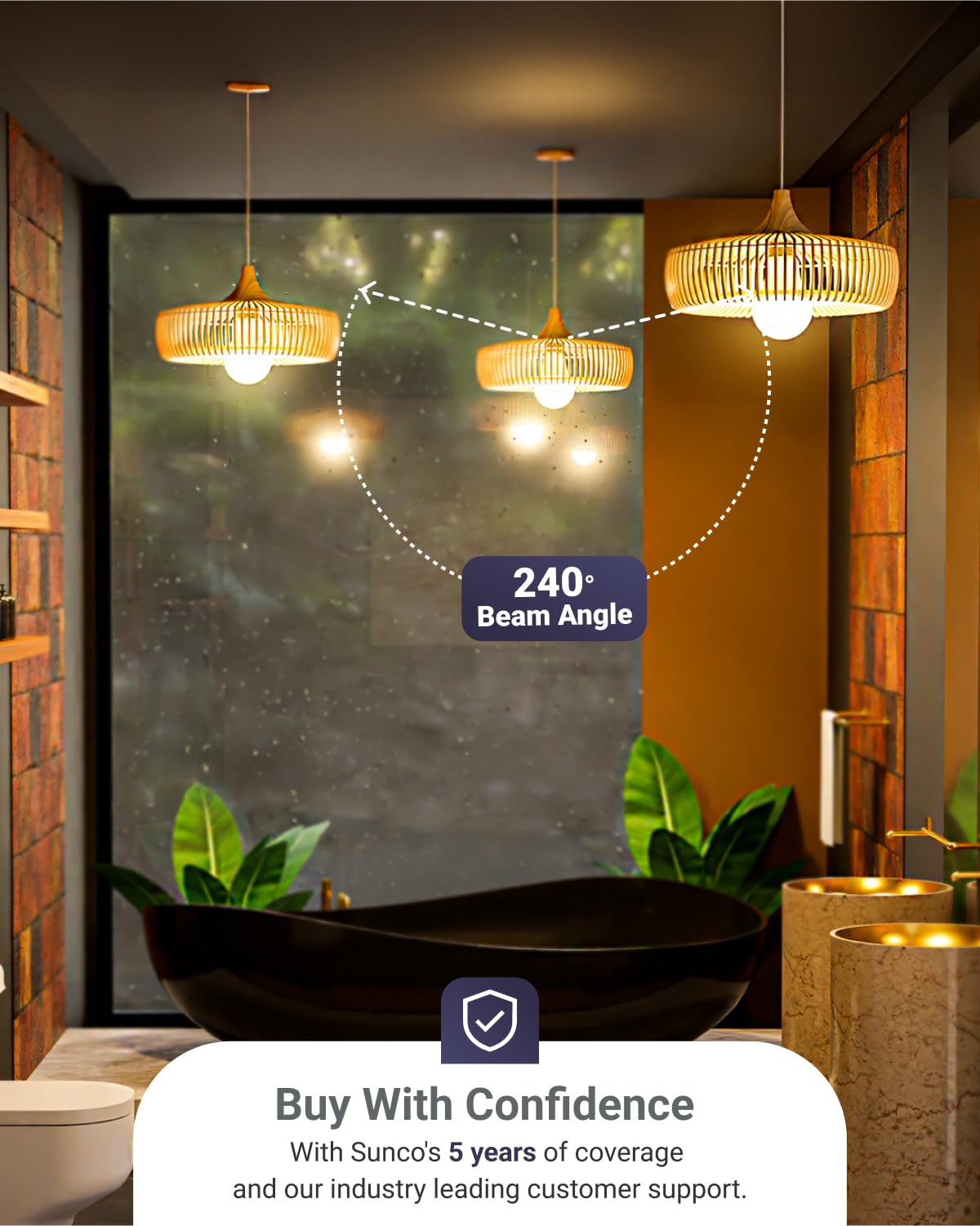 Sunco 72 Pack A19 LED Light Bulbs, [Focos para Casa], E26 Base Lamp Bulb for Bedroom Bathroom, 850 LM, 8W (60W Equivalent), 5000K Daylight, Non-Dimmable, 25000 Lifetime Hours UL.