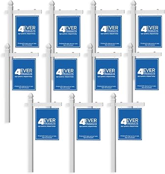 4Ever Products Vinyl Real Estate Sign Post - White 6 Tall Post - 10 Pack