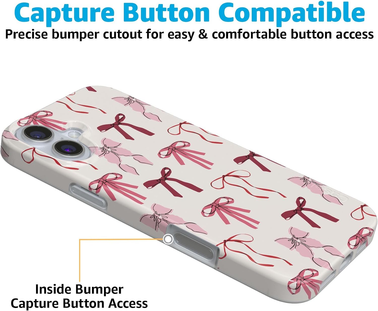 Casely iPhone 16 Plus Case | Lover Girlie | Pink Bows | Compatible with MagSafe | Classic Ultra Thin Design