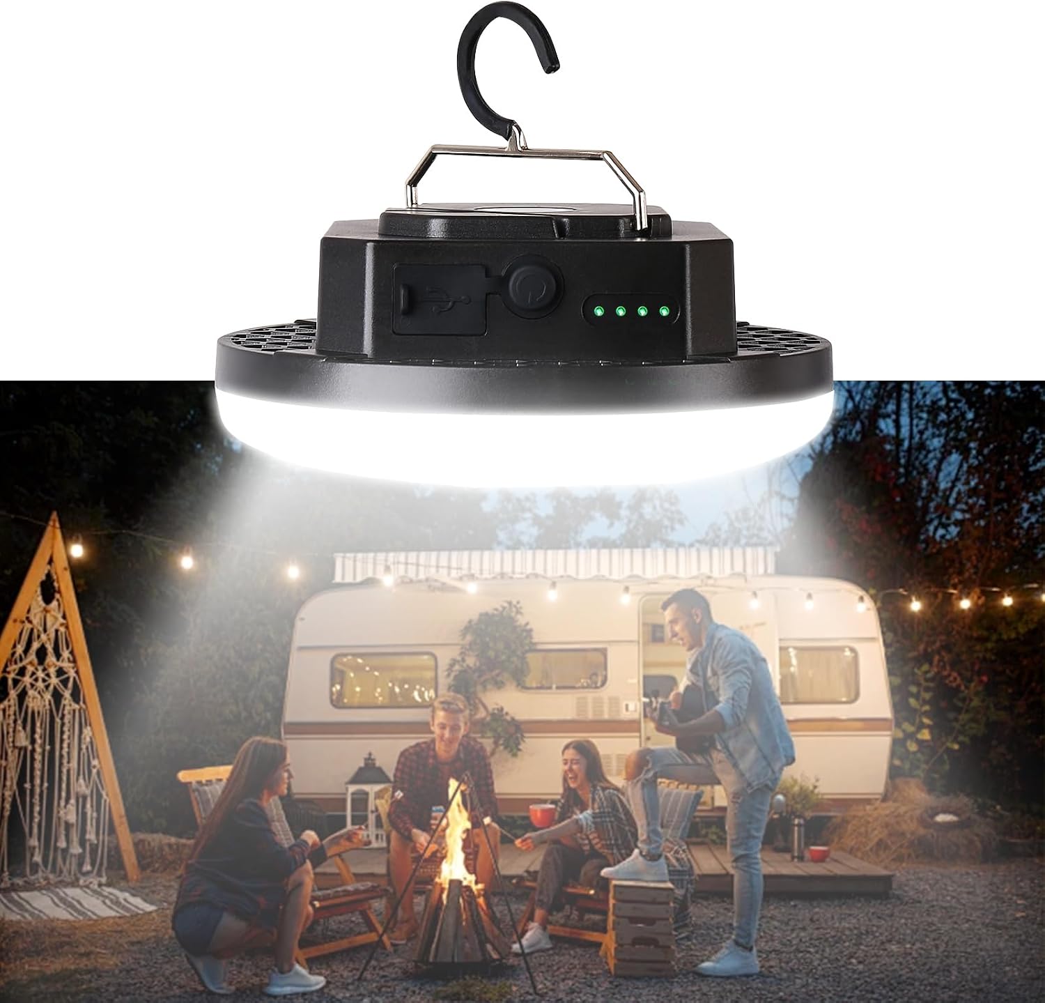 Tent Light Hanging for Camping, Rechargeable Portable Lantern