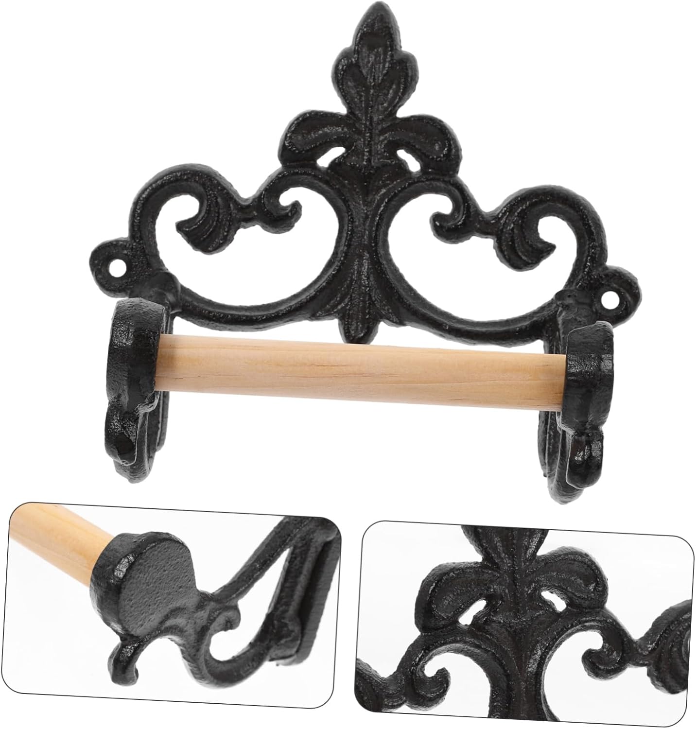 Homoyoyo 2pcs Wall Mounted Retro Paper Towel Holder Farmhouse Style Toilet Paper Holder Stand Bathroom