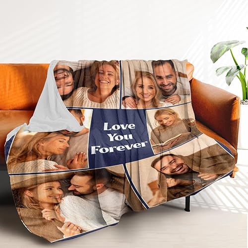 Miniatura 2 de Manta personalizada con texto de fotos, mantas personalizadas con imágenes, aniversario, cumpleaños, día de San Valentín, regalos de fotos