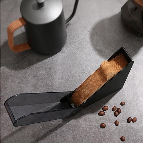 Miniatura 5 de MIAO JIN Caja de filtro en forma de triángulo Soporte de papel de filtro de café con cubierta a prueba de polvo Almacenamiento de filtro de café