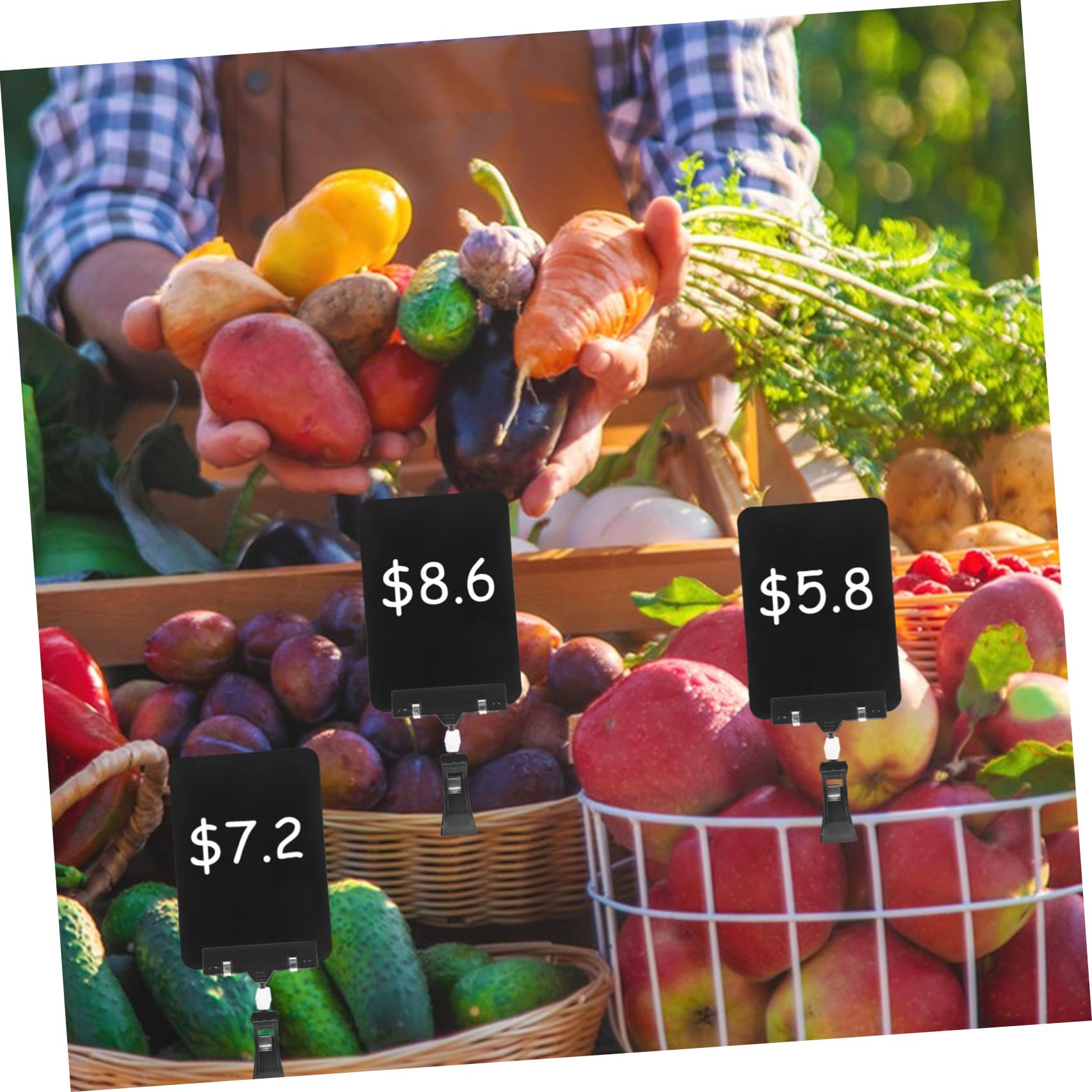 Tofficu 50pezzi Supporto Per Prezzi Clip Per Negozio Design Riutilizzabile e Cancella Prezzo Per Esposizione Di Prodotti Supermercati e Negozi Di Frutta