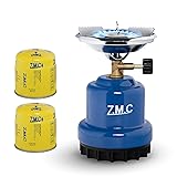 Z.M.C Campingkocher 1 flammig 1100 W + Gaskartuschen 190 g, Gaskocher für Camping 13x20 cm, Kohlenanzünder, Mini Camping Gas Kocher, Anzünder für Camping, Festivals oder Wanderungen