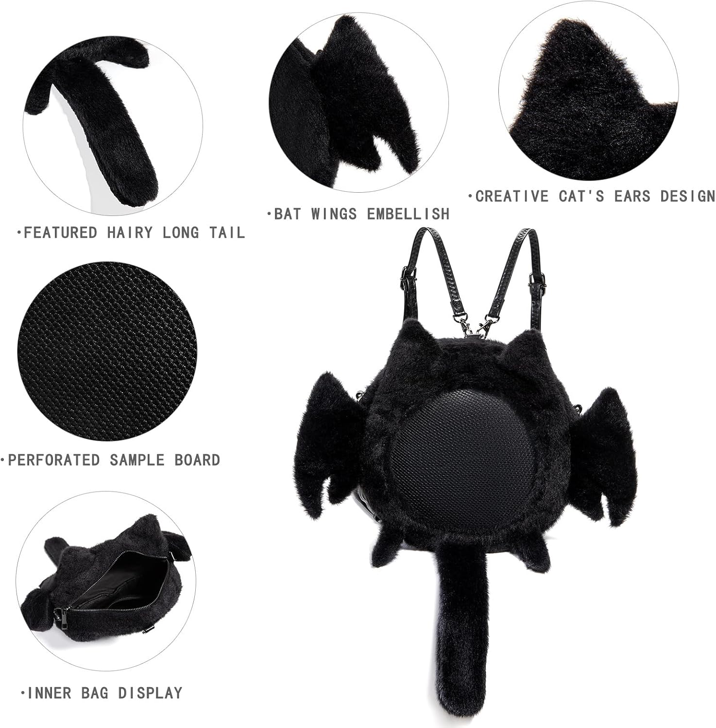 Bat Shaped Itabag Multipurpose Backpack Crossbody Bag Shoulder Bags for Anime Display Plush Daypack Satchels Itabag Crossbody Bag Messengers Shoulder Bags for Anime Display