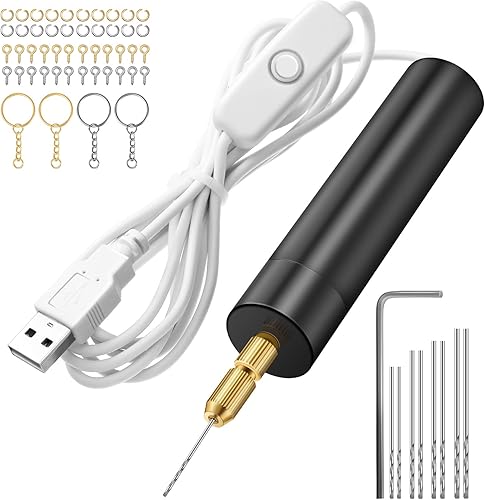 Juego de herramientas eléctricas de taladro manual para moldes de fundición de resina, kit de tornillo de banco eléctrico con 8 brocas (0.8 a 0.047