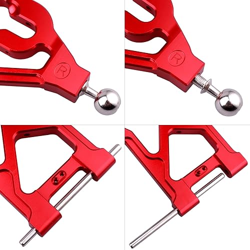 Miniatura 5 de GoHobby Brazos de suspensión inferiores delanteros de aluminio para ARRMA Kraton 8S BLX 15 Escala RC Truck (1 par), reemplaza ARA330589 (rojo)