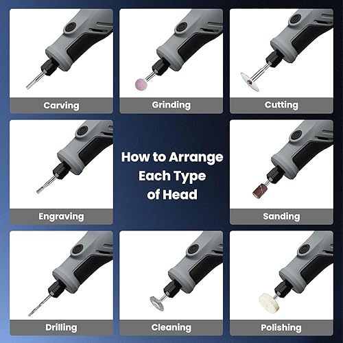 Miniatura 2 de HARDELL Mini herramienta giratoria de 18 V, herramienta giratoria con cable, 5 velocidades, kit de herramientas rotativas multiusos con 64